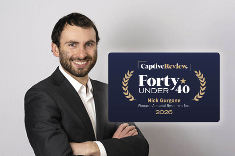 Nick's Headshot and lock up of 40 Under 40 logo